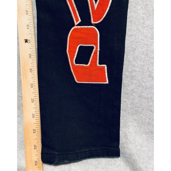 Parlay Jeans Mens 32 x 33 Black Red Denim Cotton Stretch Embroidered Street Wear - Picture 6 of 16